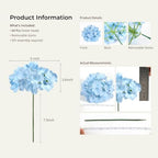 64Pcs Blue Hydrangea Artificial Flowers, Silk Hydrangeas Decor, alternate view 3