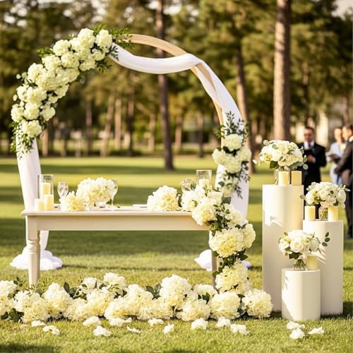 64Pcs Champagne Artificial Hydrangea Flowers, Silk Hydrangeas, alternate view 5