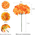 64Pcs Fall Hydrangea Artificial Flowers, Orange Faux Hydrangeas, alternate view 3