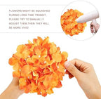 64Pcs Fall Hydrangea Artificial Flowers, Orange Faux Hydrangeas, alternate view 4