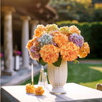 64Pcs Fall Hydrangea Artificial Flowers, Orange Faux Hydrangeas, alternate view 5