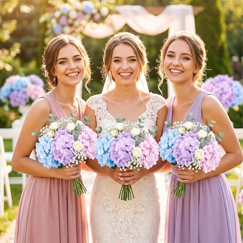 64Pcs Hydrangea Artificial Flowers Bulk, Faux Hydrangea Flowers, alternate view 2