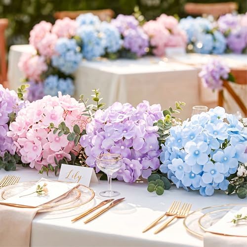64Pcs Hydrangea Artificial Flowers Bulk, Faux Hydrangea Flowers, alternate view 5
