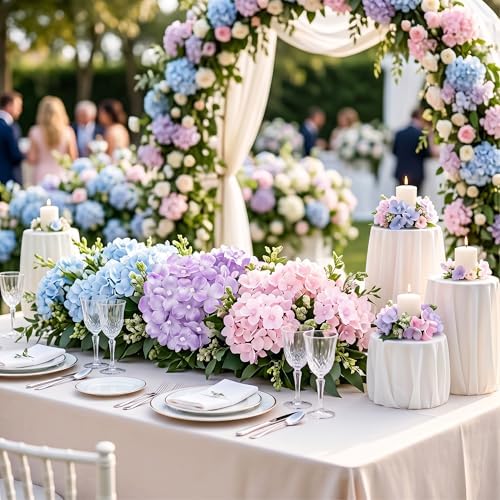 64Pcs Hydrangea Artificial Flowers Bulk, Faux Hydrangea Flowers, alternate view 6