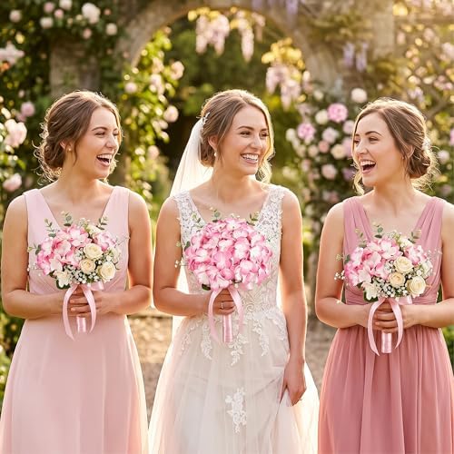 64Pcs Hydrangea Artificial Flowers Bulk, Faux Hydrangeas Heads, alternate view 2