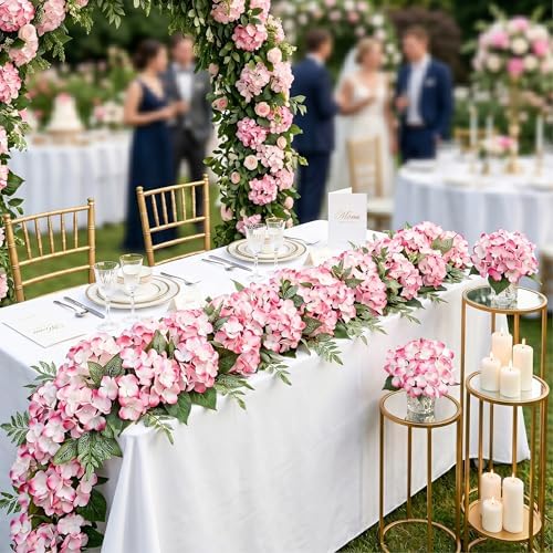 64Pcs Hydrangea Artificial Flowers Bulk, Faux Hydrangeas Heads, alternate view 6