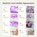 64Pcs Hydrangea Artificial Flowers, Purple Artificial Hydrangeas, alternate view 5