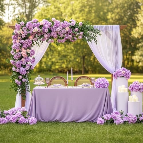 64Pcs Hydrangea Artificial Flowers, Purple Artificial Hydrangeas, alternate view 6