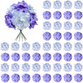 64Pcs Purple Hydrangea Artificial Flowers, Faux Hydrangea Flowers