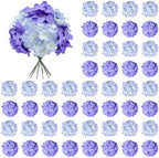 64Pcs Purple Hydrangea Artificial Flowers, Faux Hydrangea Flowers