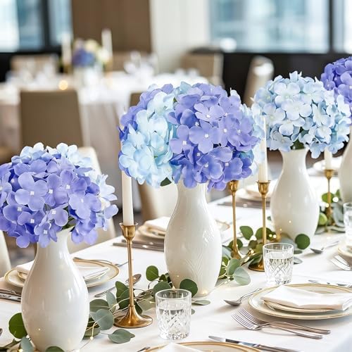 64Pcs Purple Hydrangea Artificial Flowers, Faux Hydrangea Flowers, alternate view 5