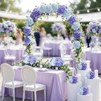 64Pcs Purple Hydrangea Artificial Flowers, Faux Hydrangea Flowers, alternate view 6