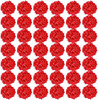 64Pcs Red Hydrangea Artificial Flowers, Fake Hydrangea Flowers