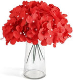 64Pcs Red Hydrangea Artificial Flowers, Fake Hydrangea Flowers, alternate view 3