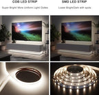 65.6ft COB LED Strip Light Natural White, High Bright LED Strips with 320LEDs, RF Remote and UL Power, alternate view 2