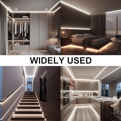 65.6ft COB LED Strip Light Natural White, High Bright LED Strips with 320LEDs, RF Remote and UL Power, alternate view 6