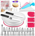 65 PCs Cake Decorating Kit with Cake Stand, Cake Baking Supplies in Rose Pink
