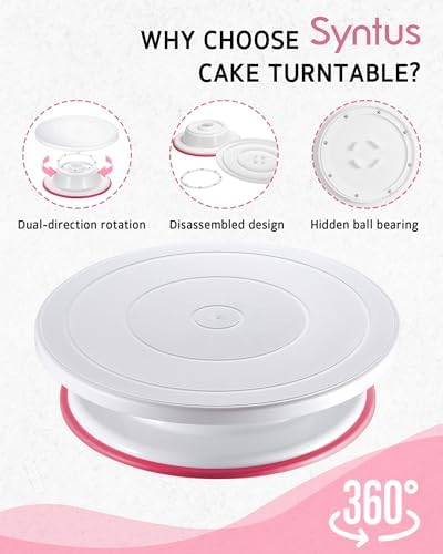 65 PCs Cake Decorating Kit with Cake Stand, Cake Baking Supplies in Rose Pink, alternate view 2