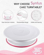 65 PCs Cake Decorating Kit with Cake Stand, Cake Baking Supplies in Rose Pink, alternate view 2