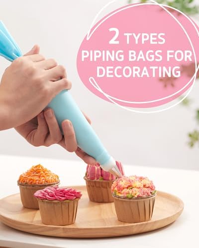 65 PCs Cake Decorating Kit with Cake Stand, Cake Baking Supplies in Rose Pink, alternate view 6