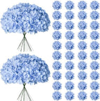 65Pcs Blue Hydrangea Artificial Flowers Bulk for Home Decor in Blue