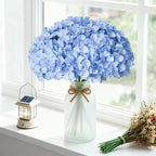 65Pcs Blue Hydrangea Artificial Flowers Bulk for Home Decor in Blue, alternate view 2