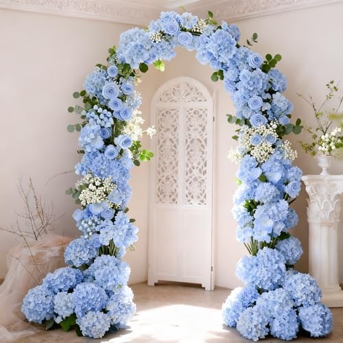 65Pcs Blue Hydrangea Artificial Flowers Bulk for Home Decor in Blue, alternate view 6