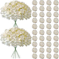 65Pcs Champagne Hydrangea Artificial Flowers Bulk, Realistic Silk Fake Flowers with Stems, Faux Hydrangea