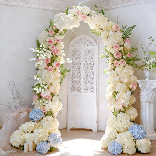 65Pcs Champagne Hydrangea Artificial Flowers Bulk, Realistic Silk Fake Flowers with Stems, Faux Hydrangea, alternate view 4