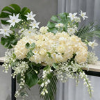 65Pcs Champagne Hydrangea Artificial Flowers Bulk, Realistic Silk Fake Flowers with Stems, Faux Hydrangea, alternate view 5