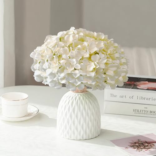 65Pcs Champagne Hydrangea Artificial Flowers Bulk, Realistic Silk Fake Flowers with Stems, Faux Hydrangea, alternate view 6
