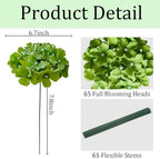 65Pcs Deep Green Hydrangea Artificial Flowers Bulk in Deep Green, alternate view 3