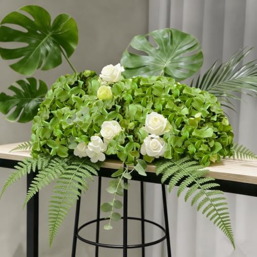 65Pcs Deep Green Hydrangea Artificial Flowers Bulk in Deep Green, alternate view 4