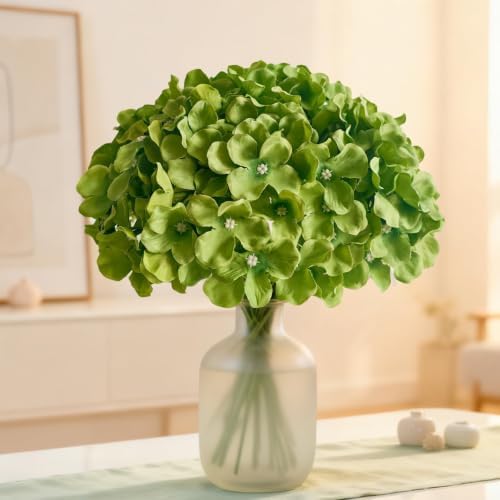65Pcs Deep Green Hydrangea Artificial Flowers Bulk in Deep Green, alternate view 5