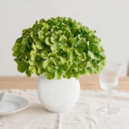 65Pcs Deep Green Hydrangea Artificial Flowers Bulk in Deep Green, alternate view 6