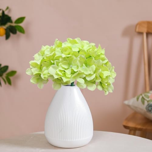 65Pcs Green Hydrangea Artificial Flowers Bulk, Realistic Silk Fake Flowers with Stems, Faux Hydrangea Flowers, alternate view