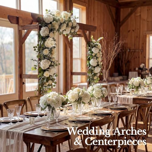 65PCS Hydrangea Artificial Flowers with Stronger Bendable Stems, Premium Silk Faux Hydrangea Flowers Bulk for, alternate view