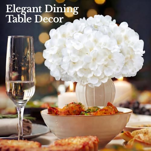 65PCS Hydrangea Artificial Flowers with Stronger Bendable Stems, Premium Silk Faux Hydrangea Flowers Bulk for, alternate view