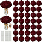 65PCS Hydrangea Artificial Flowers with Stronger Bendable Stems, Premium Silk Faux Hydrangea Flowers Bulk for