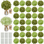 65PCS Hydrangea Artificial Flowers with Stronger Bendable Stems, Premium Silk Faux Hydrangea Flowers Bulk for