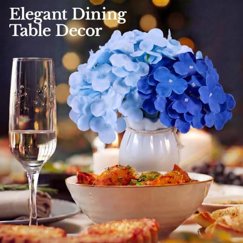 65PCS Hydrangea Artificial Flowers with Stronger Bendable Stems, Premium Silk Faux Hydrangea Flowers Bulk for, alternate view