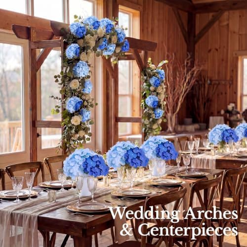 65PCS Hydrangea Artificial Flowers with Stronger Bendable Stems, Premium Silk Faux Hydrangea Flowers Bulk for, alternate view