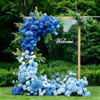 65Pcs Mixed Blue Hydrangea Artificial Flowers Bulk, Realistic Silk Fake Flowers with Stems, Faux Hydrangea, alternate view 4