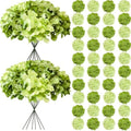 65Pcs Mixed Green Hydrangea Artificial Flowers Bulk, Realistic Silk Fake Flowers with Stems, Faux Hydrangea