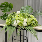 65Pcs Mixed Green Hydrangea Artificial Flowers Bulk, Realistic Silk Fake Flowers with Stems, Faux Hydrangea, alternate view 2
