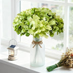 65Pcs Mixed Green Hydrangea Artificial Flowers Bulk, Realistic Silk Fake Flowers with Stems, Faux Hydrangea, alternate view 4