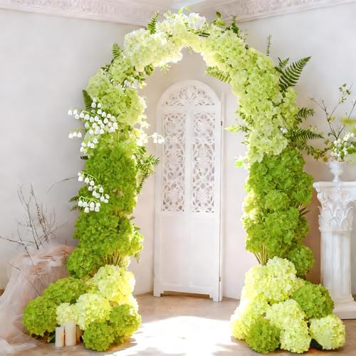 65Pcs Mixed Green Hydrangea Artificial Flowers Bulk, Realistic Silk Fake Flowers with Stems, Faux Hydrangea, alternate view 6