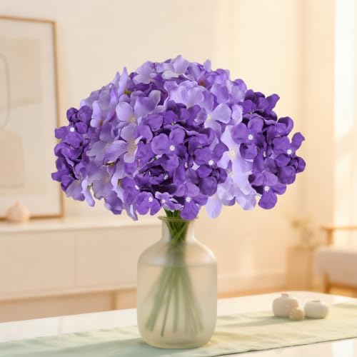 65Pcs Mixed Purple Hydrangea Artificial Flowers Bulk for Home Decor in Mixed Purple, alternate view 6
