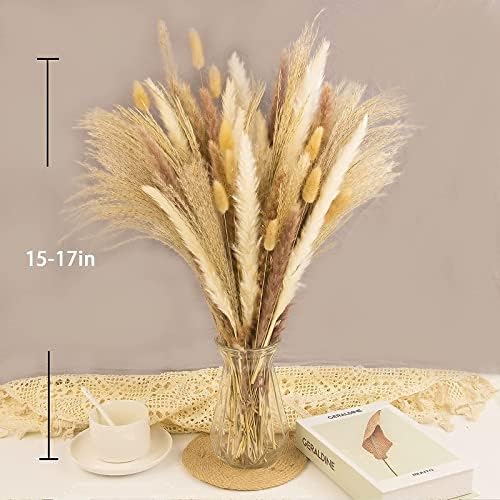 65PCS Pampas Grass Decor, Including pompas Floral, Reed Dried Grass and Bunny Tails Dried Flowers, Natural Dried, alternate