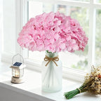 65Pcs Pink Hydrangea Artificial Flowers Bulk, Realistic Silk Fake Flowers with Stems, Faux Hydrangea Flowers for, alternate